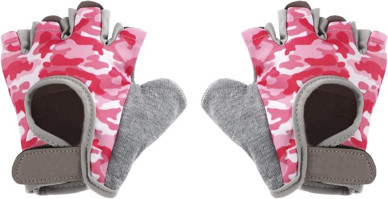 GREUS Kids Half Finger Cycling Gloves - Breathable Non Slip Bike Riding Gloves with UV Protection for Boys & Girls Aged 6-10 - Image 1